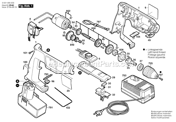 Bosch GBM9,6VSP-3 (0601933354) Cordless Drill Page A Diagram