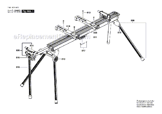 Bosch GTA3800 Folding Leg Miter Saw Stand Page A Diagram
