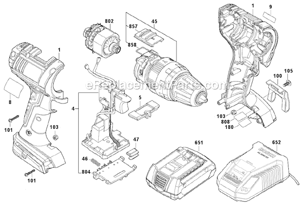 Bosch HDS181 (3601H67111) Hammer Drill/Driver Page A Diagram