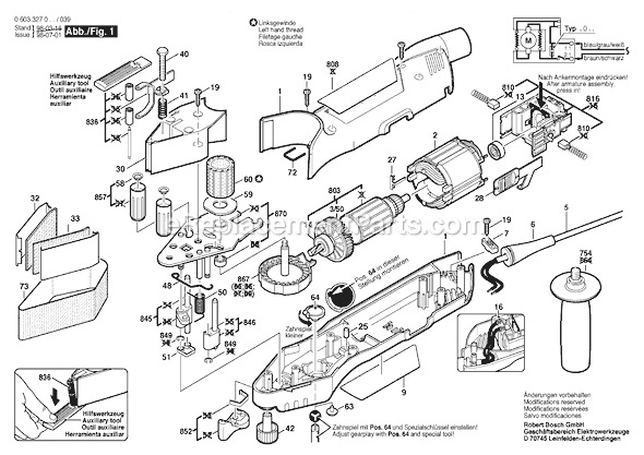 Bosch PVS280A (0603327039) Vario Sander Page A Diagram