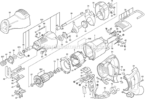 Bosch RS20 (060164F064) 13 Amp Reciprocating Saw Page A Diagram