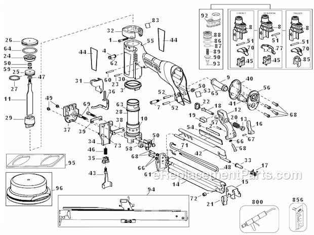 Bostitch 438S2-1 (Type 0) 16 Gauge Wide Crown Stapler Page A Diagram