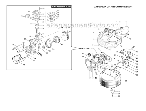 Bostitch CAP2000P-OF Type 0 Air Compressor Page A Diagram