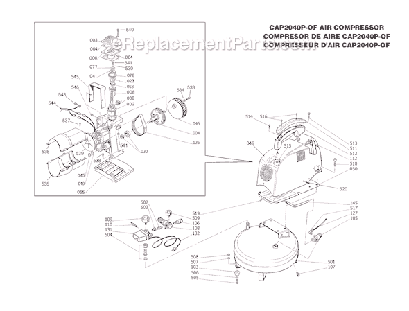 Bostitch CAP2040P-OF Air Compressor Page A Diagram