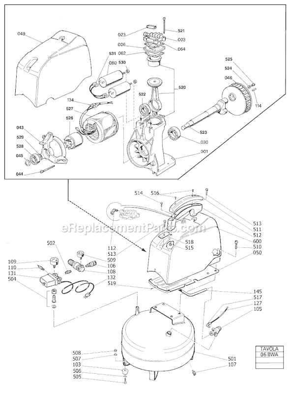 Bostitch CAP2060P Air Compressor Page A Diagram