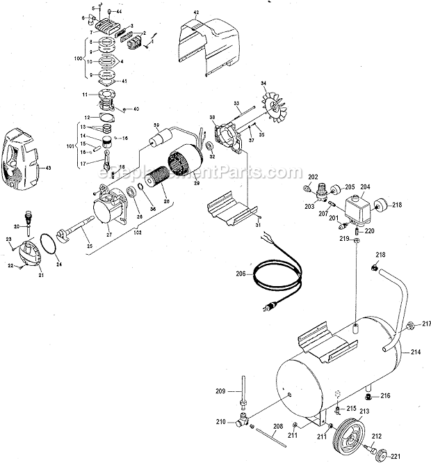 Bostitch CWC156 Air Compressor Page A Diagram