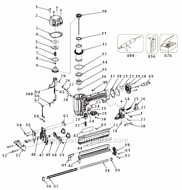 Bostitch EHF1838K (Type 0) Flooring Stapler Page A Diagram