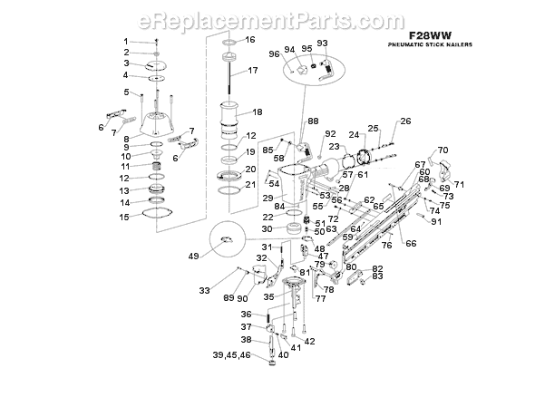 Bostitch F28WW Pneumatic Stick Nailer Page A Diagram