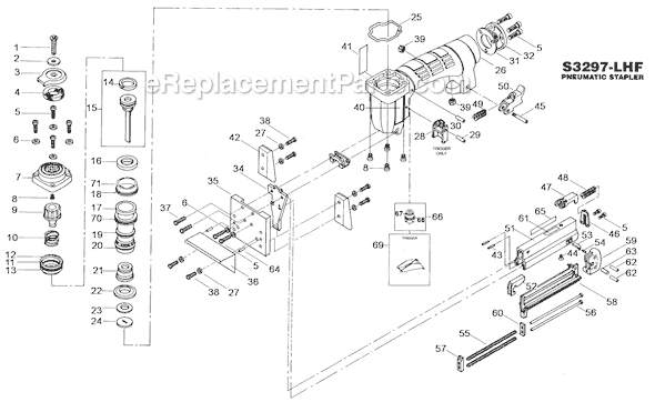 Bostitch S3297-LHF-2 Pneumatic Stapler Page A Diagram