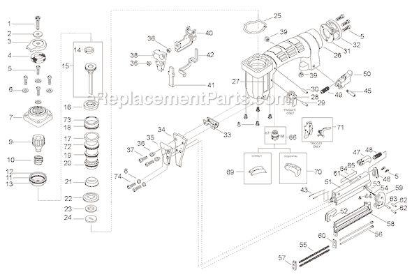 Bostitch S32SX Pneumatic Stapler Page A Diagram