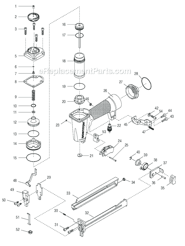 Bostitch SB-100SX Pneumatic Stapler Page A Diagram