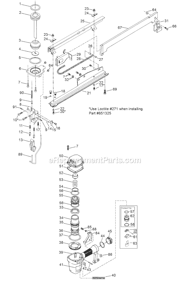 Bostitch T40BEA Pneumatic Stapler Page A Diagram
