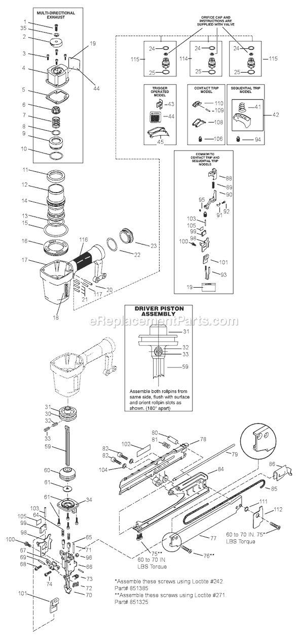 Bostitch T50S4 Pneumatic Stapler Page A Diagram