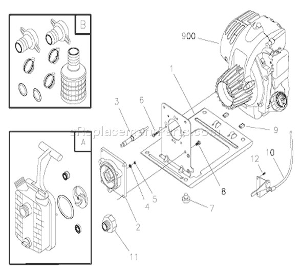 Briggs and Stratton 073000-0 30 GPM Water Pump Page A Diagram