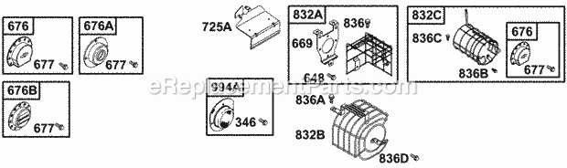 Briggs and Stratton 135232-0036-01 Parts List and Diagram