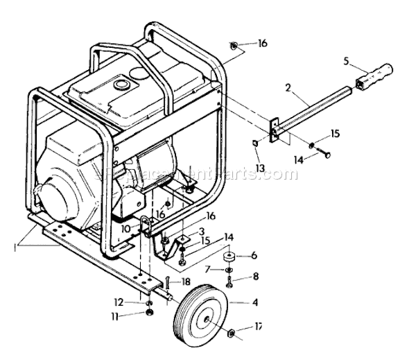 Briggs and Stratton 9376-0 Wheel Kit Generator Page A Diagram