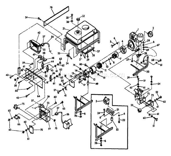 Briggs and Stratton 9396-0 4,000 Watt Generator Page A Diagram