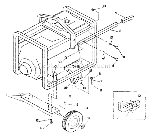 Briggs and Stratton 9442-0 Wheel Kit Generator Page A Diagram