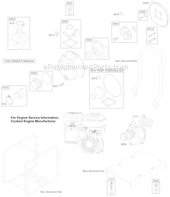 Briggs and Stratton AC0201-0002 Type 1 Water Pump Page A Diagram