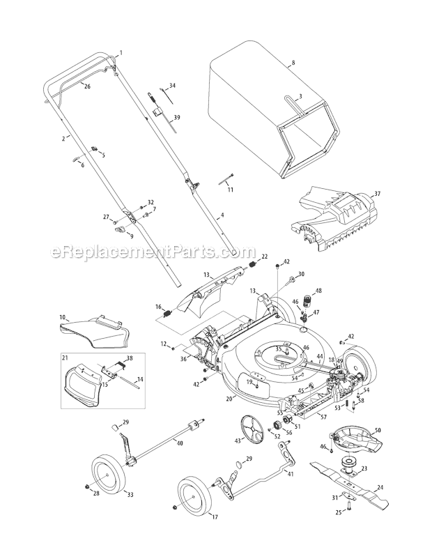 Troy-Bilt TB210 (12A-A25S011) (2012) Self-Propelled Walk-Behind Mower Page A Diagram