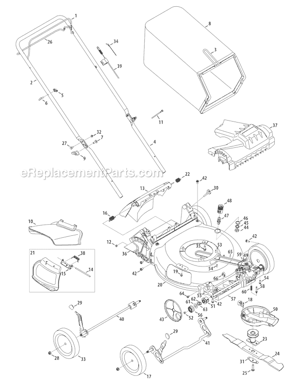Troy-Bilt TB210 (12A-A26M011) (2010) Self-Propelled Walk-Behind Mower Page A Diagram
