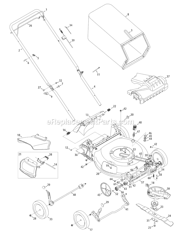 Troy-Bilt TB210 (12A-A26N211) (2010) Self-Propelled Walk-Behind Mower Page A Diagram