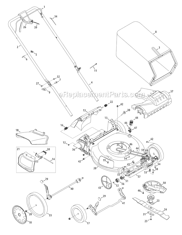 Troy-Bilt TB230 (12AVB25S011) (2012) Self-Propelled Walk-Behind Mower Page A Diagram