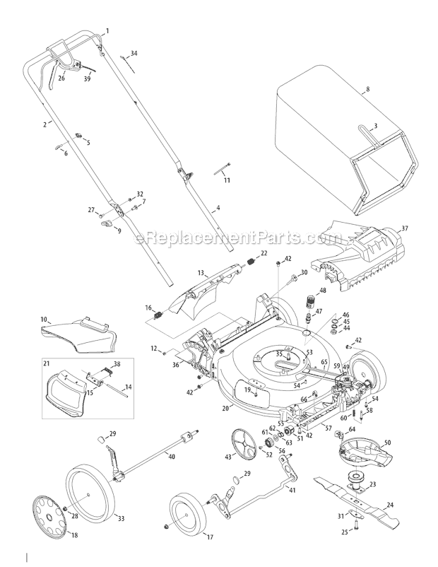 Troy-Bilt TB230 (12AVB26M011) (2010) Self-Propelled Walk-Behind Mower Page A Diagram