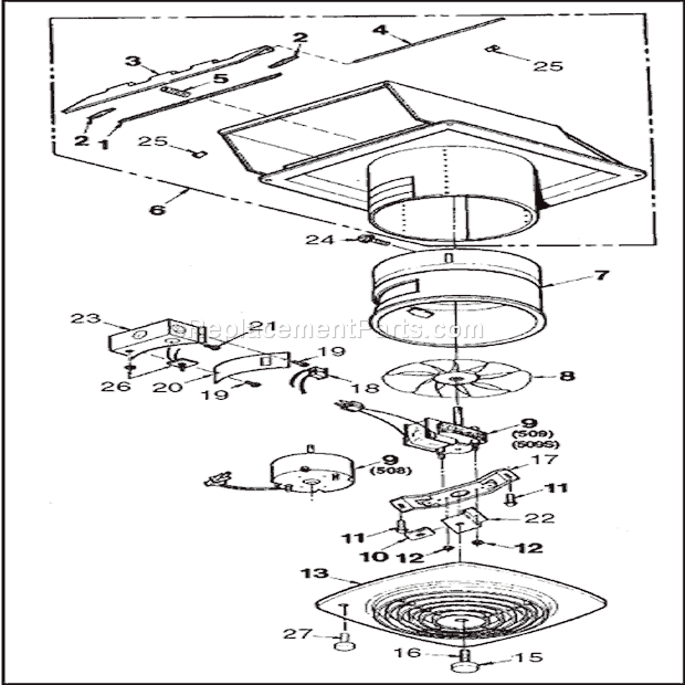 Broan 509S Ventilation Fan Page A Diagram