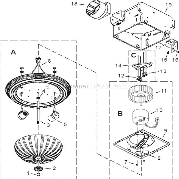 Broan 742RB Ventilation Fan Page A Diagram
