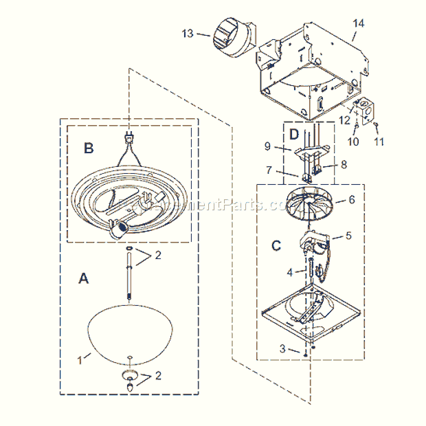Broan 754RB Ventilation Fan Page A Diagram