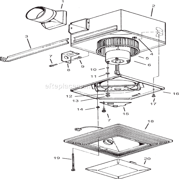 Broan S150L Ventilation Fan Page A Diagram