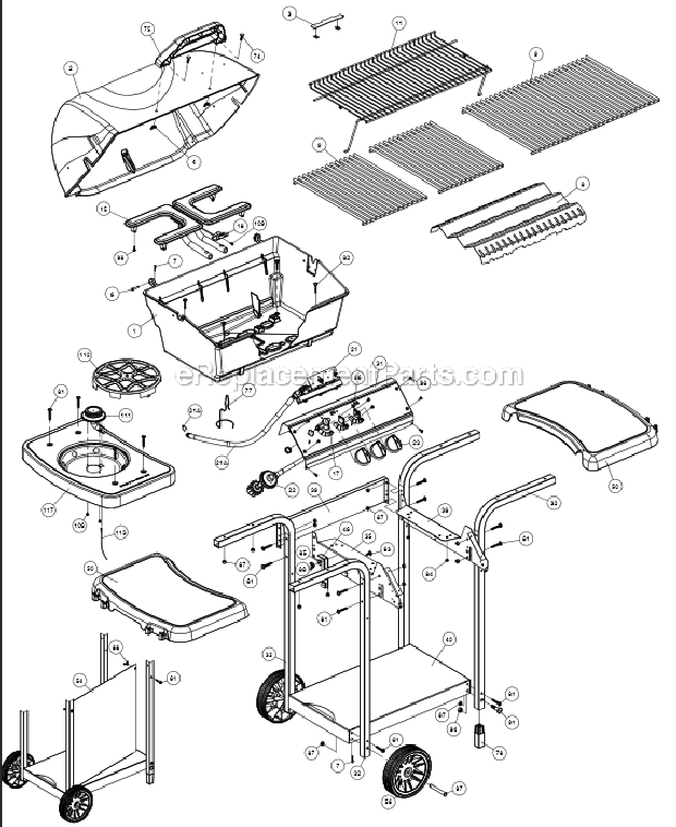 Broil-Mate 1322-4 Gas Grill Page A Diagram
