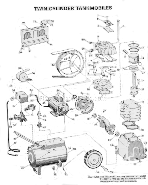 Campbell Hausfeld FL-3207 Air Compressor Page A Diagram