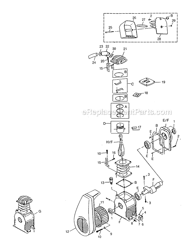 Campbell Hausfeld HL6004 Air Compressor Page A Diagram