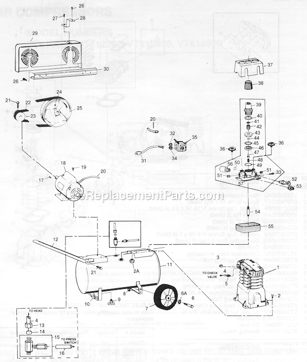 Campbell Hausfeld VT610403 Air Compressor Page A Diagram