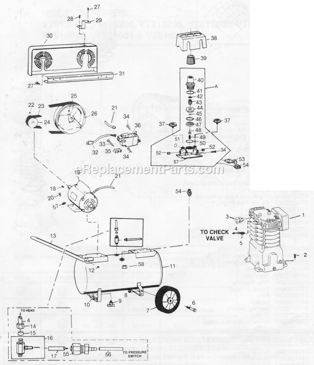 Campbell Hausfeld VT617001AJ Compressor Page A Diagram