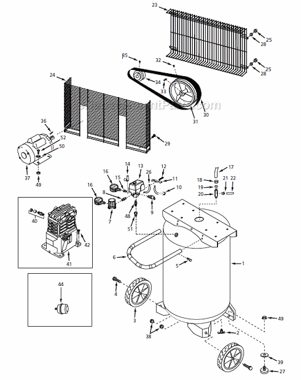 Campbell Hausfeld VT636700 Portable Vertical Compressor Page A Diagram