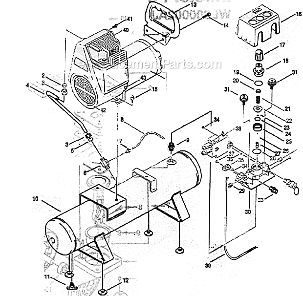 Campbell Hausfeld WL510003 Air Compressor Page A Diagram