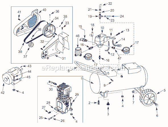 Campbell Hausfeld 3JR85D (2006) Westward Portable Air Compressor Page A Diagram