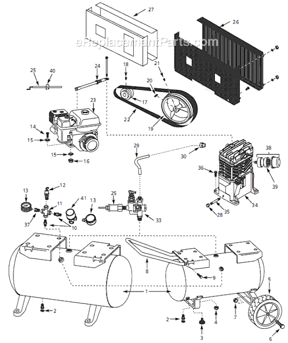 Campbell Hausfeld 4B241B (2008) Speedaire Air Compressor Page A Diagram