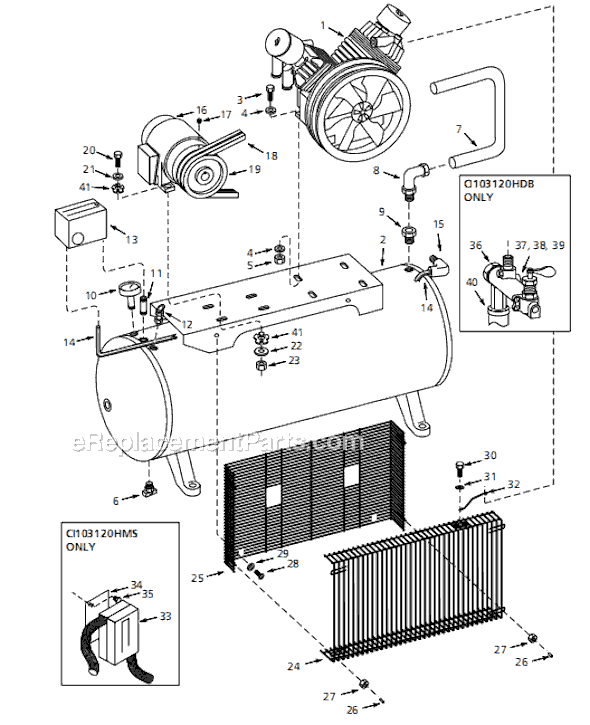 Campbell Hausfeld CI100080H (1999) Two-Stage Air Compressor Page A Diagram