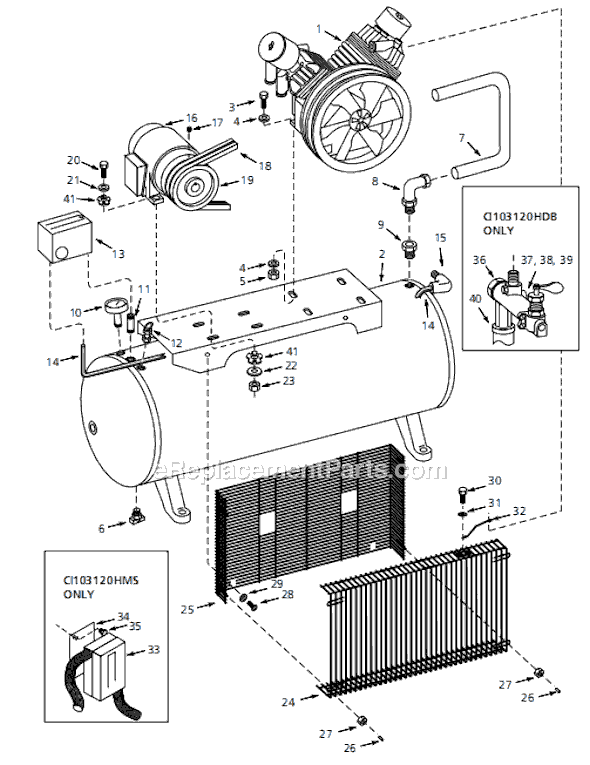 Campbell Hausfeld CI103080H5 (1999) Two-Stage Air Compressor Page A Diagram