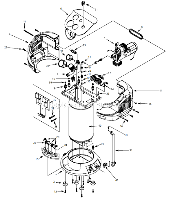Campbell Hausfeld FP205101 (2006) Portable Air Compressor Page A Diagram