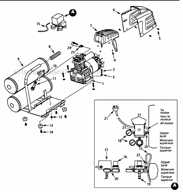 Campbell Hausfeld HL550200 Oil Lubricated Portable Air Compressor Page A Diagram