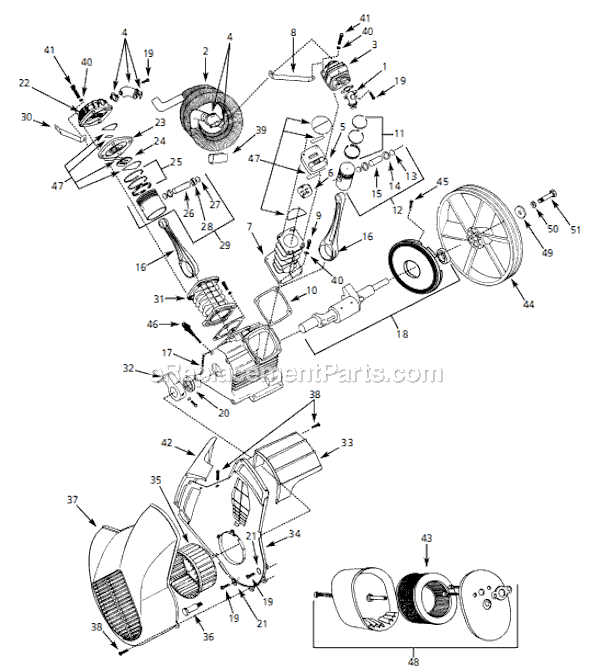 Campbell Hausfeld HS222201AJ (1998) Air Compressor Pump Page A Diagram