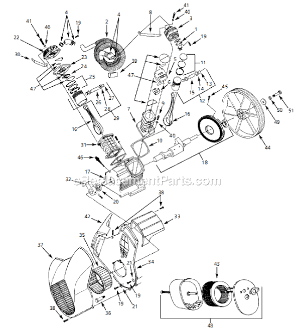 Campbell Hausfeld HS5010 (1998) Air Compressor Pump Page A Diagram