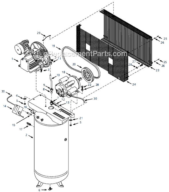 Campbell Hausfeld HS5610 (1999) Stationary Air Compressor Page A Diagram