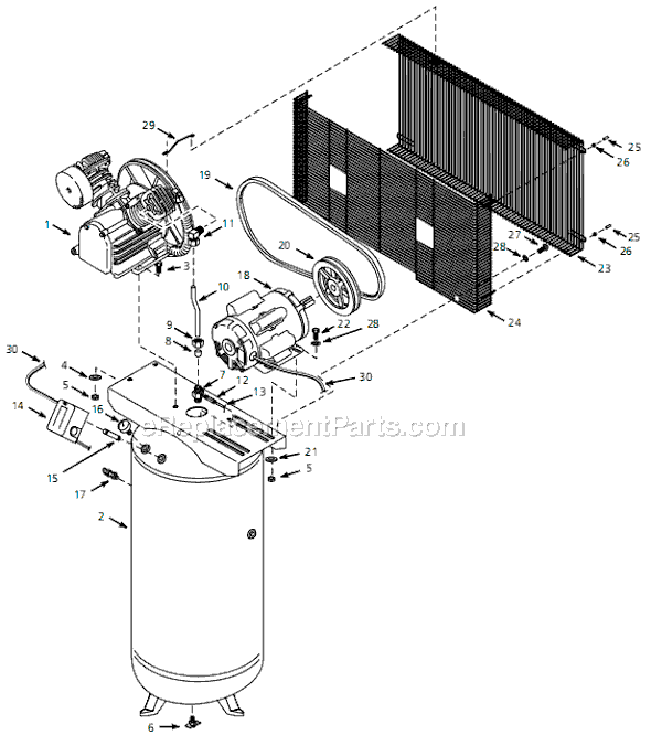 Campbell Hausfeld HS5810 (2000) Stationary Air Compressor Page A Diagram