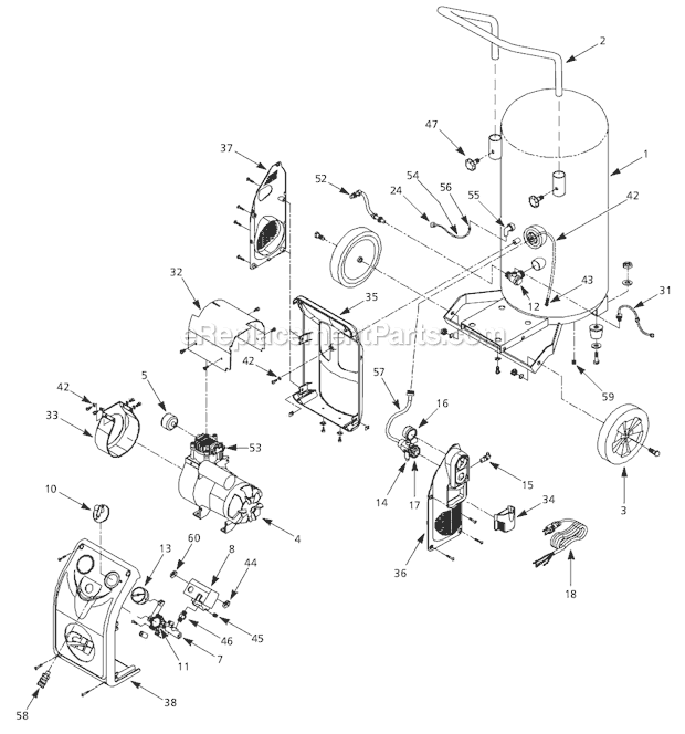 Campbell Hausfeld HU200001 Oilless Air Compressor Page A Diagram